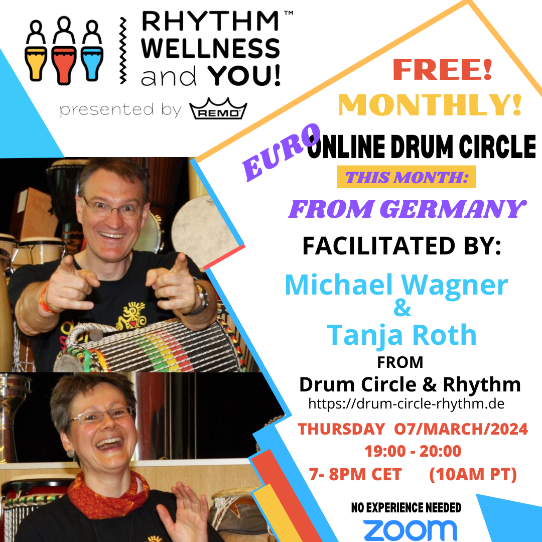 Donnerstag, 07.03.2024, 19-20 Uhr, Online Drum Circle präsentiert von REMO