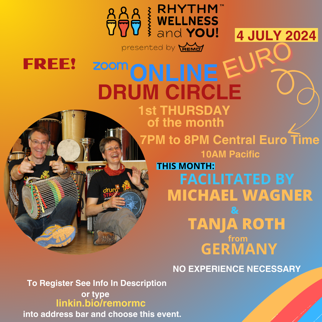 Donnerstag, 04.07.2024, 19-20 Uhr, Online Drum Circle präsentiert von REMO – FÄLLT LEIDER AUS!!!