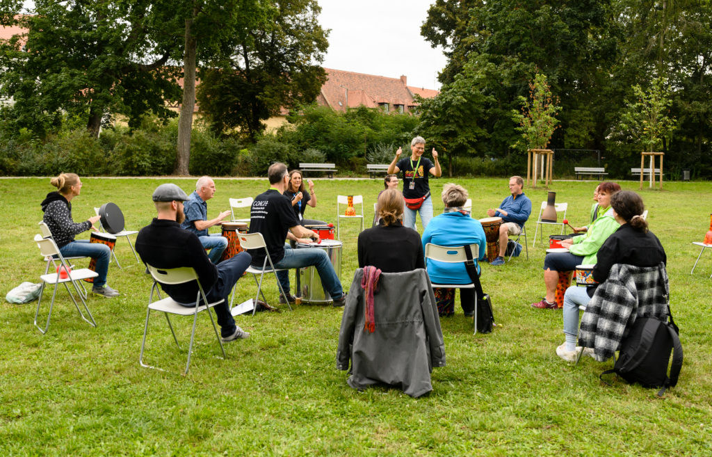 Drum Circle im Cramer-Klett-Park, Nürnberg